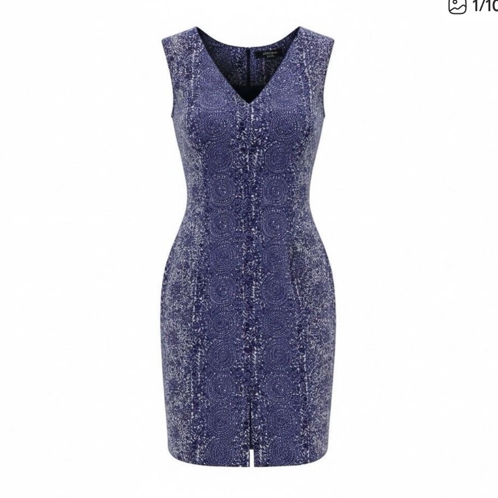 TORY BURCH Pierra Forest Blue Jardin Women Sleeveless sheath dress
